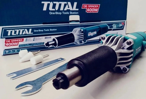Imagen 4 de 10 de Amoladora recta Total Tools TG504062 de 50 Hz/60 Hz color turquesa 400 W 220 V - 240 V + accesorio