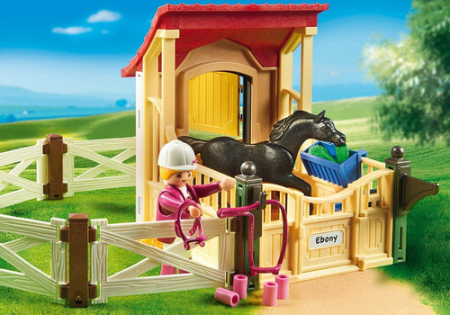 Establo De Caballos Playmobil Con Juego De Construcción Arab