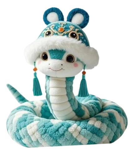 Serpiente Animal Relleno Año Nuevo Chino Juguete Azul 25cm