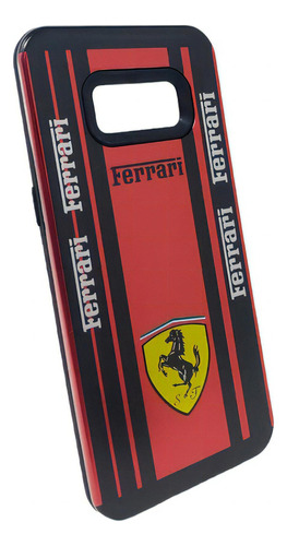 Funda Para Moto C Plus Sm-g350 Case Diseño Cromo Y Plano 9h Color Ferrari