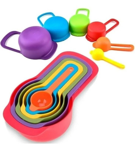 Taza Medidora Cucharas Medidoras 6pz Color Aleatorio