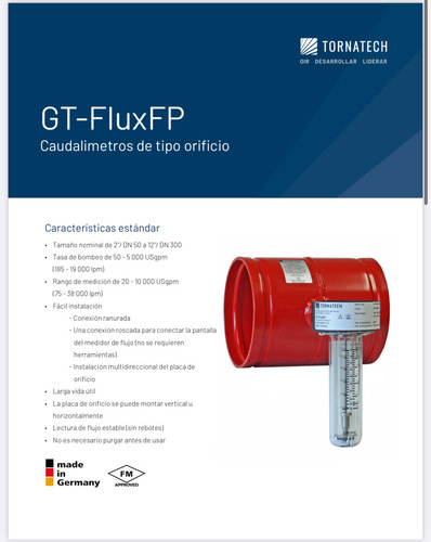 Medidor De Flujo Tornatech De 4 Para Bomba De 250 Gpm