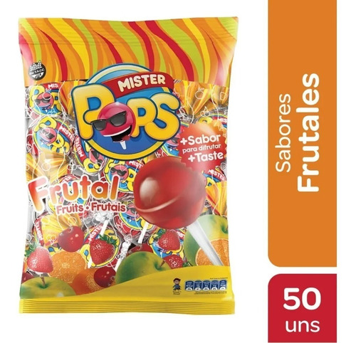 Chupetin Mr. Pops Frutal Arcor X 50 Unidades