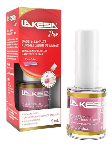 Esmalte Fortalecedor De Unhas Lakesia Duo Rosa Lichia 9ml