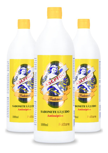 Sabonete Liquido Aseptol 1.000 Ml (kit C/03) - Madrevita