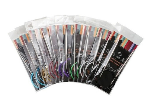 Imagen 5 de 5 de Set De Palillos Para Tejer De Acero Inoxibable Colores