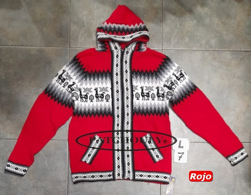 Imagen 7 de 7 de Sweater Campera Pullover Lana Alpaca Capucha Talle L (large)
