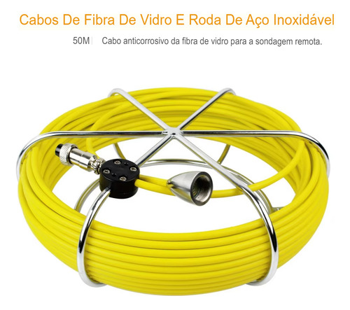 Câmera 50metros Tela 9 Endoscópio Vídeo Inspeção Encanamento