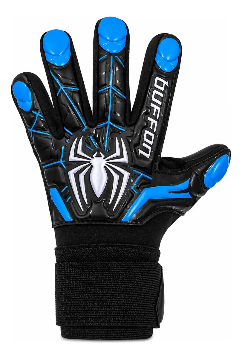 Guantes Portero Niño Buffon Spider 3 Fútbol Infantil Arquero Negro-azul 5