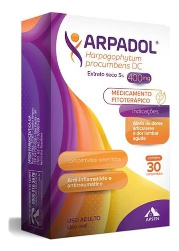Arpadol Harpagophytum Procumbens 400mg 30 Comprimidos