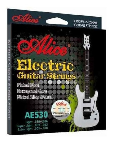 Encordado Guitarra Electrica Light 010 Marca Alice Cuota