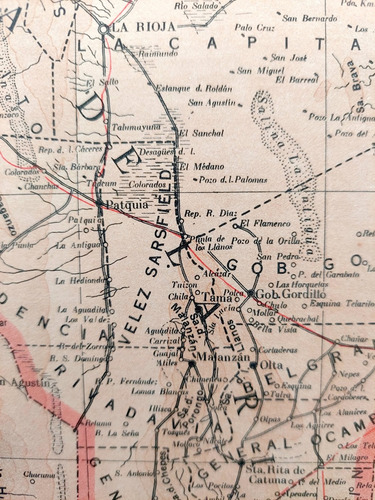 Mapa Color 1939 De Catamarca Y La Rioja Ferrocarriles Plano (Usado)