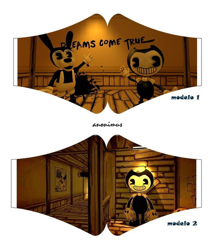 Tapabocas Personalizados Bendy Video Juego 