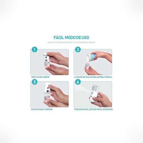 Imagen 4 de 6 de Humidificador Vaporizador Spray Facial Hidrata Portátil Usb