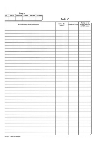 Registro De Temas De Clase - Libro De Aula 71 Fol. T.plastif