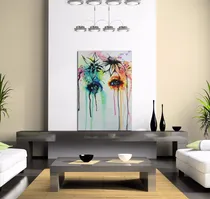 Comprar Cuadro Canvas Mujer Estilo Watercolor Mirada Flores Ojos