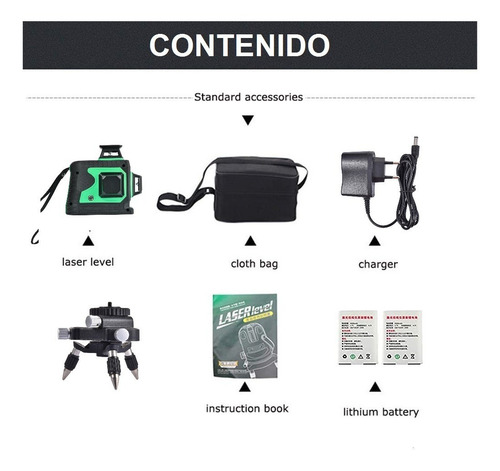 Nivel Laser De Construcción 12 Líneas Autonivelante Tq12