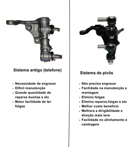 Kit Pivô Kombi C/dupla Regulagem Para Cambagem Sup/inf Flag