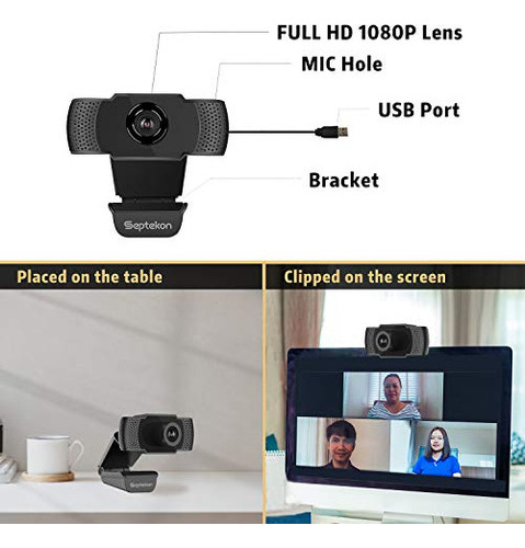 Webcam Hd Com Microfone Para Laptop/mac/tv (septekon)