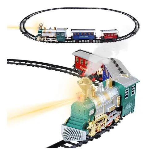 Juego De Tren Clásico Electrónico Para Niños Con Far...