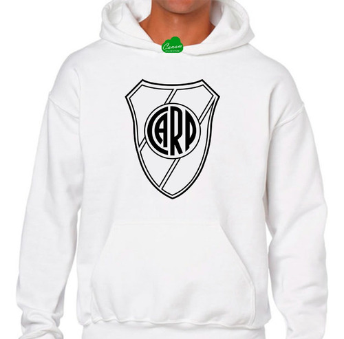 Buzo Canguro Hoodie Blanco - River Plate