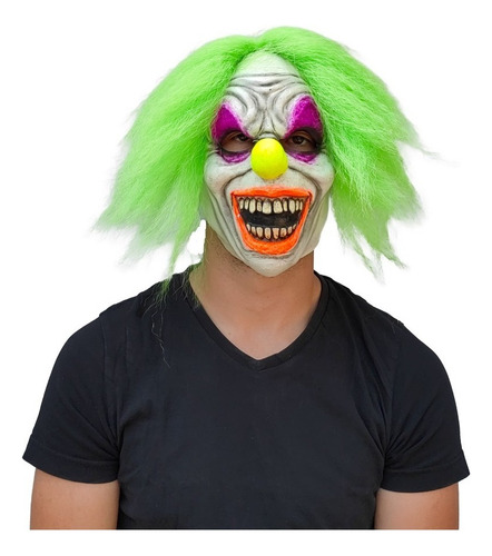 Máscara De Payaso Wild Neon Clown Efecto Neón Disfraz Payaso Color Blanco Mascara de payaso neon