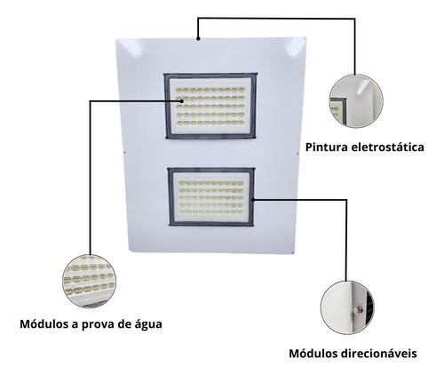 3 Luminária Posto Gasolina Placa Reposição Led 17 Mil Lumis