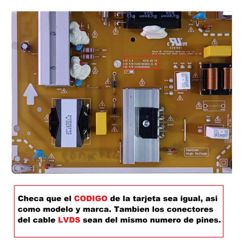 Lg 60uk6250pub, Fuente Eax67864901(1.4) Lgp60tj-18u1 (Usado)