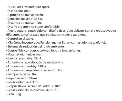 Imagen 3 de 5 de Auriculares Bluetooth Kolke Active Magnet Sport Manos Libre