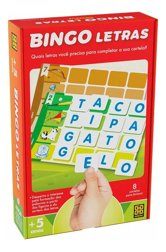 Jogo Educativo Bingo Com Letras Grow