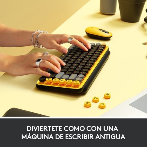 Imagen 3 de 9 de Teclado Inalámbrico Logitech Pop Blast, Teclas Emojis