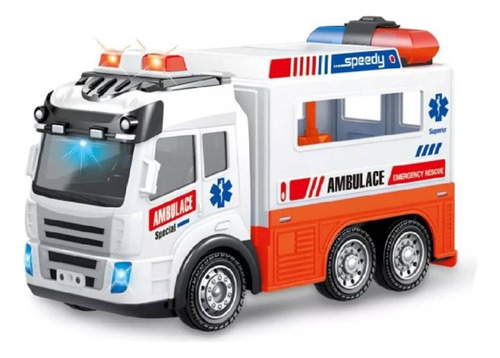 Juguete Auto Ambulancia Camión De Emergencia Con Sonido Luz