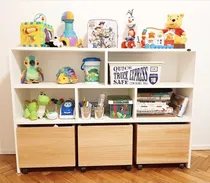 Comprar Mueble Juguetero Con Estantes Y Cubos Con Ruedas Organizador