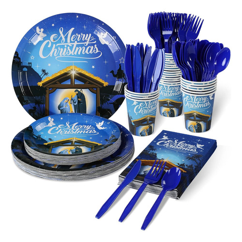 Suministros Para Fiestas De Navidad, Juego De Platos Y Servi