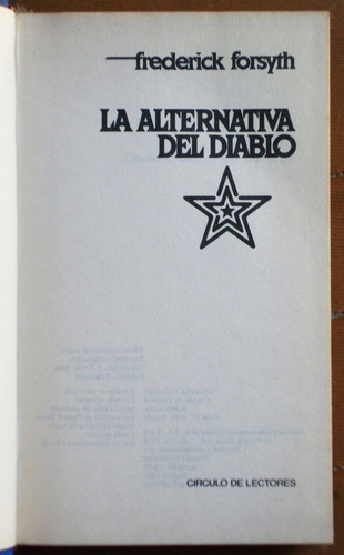 La Alternativa Del Diablo / Forsyth (ed Círculo De Lectores)