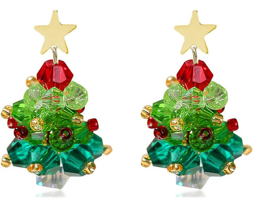 Pendientes De Cristal Para Árbol De Navidad Para Mujer Con C