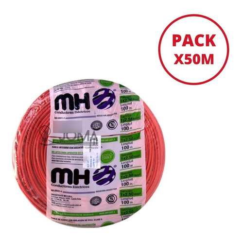 Cable Unipolar Colores 1x2.5mm Normalizado Cobre X50m Mh