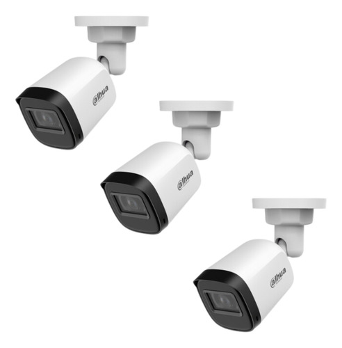 Kit De 3 Camaras De Vigilancia Dahua B1a21n-u 3.6mm Color Blanco