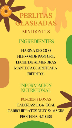 Donas Keto Glaseadas Jengibre Limón, 130 G En Pote