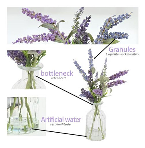 Flores Falsas Abzo: Plantas De Lavanda Artificiales En Jarró