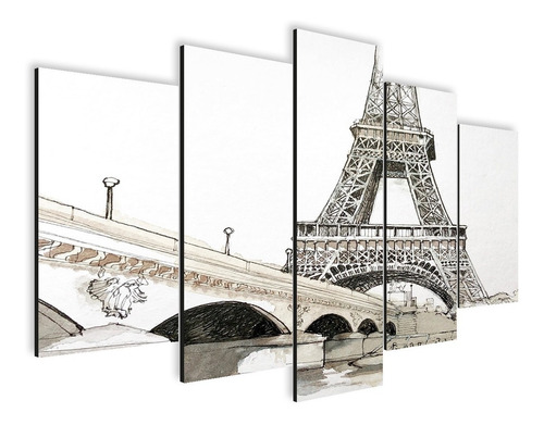 Cuadros Decorativo | Torre Eiffel | Set X 5 | 70x125 Cm