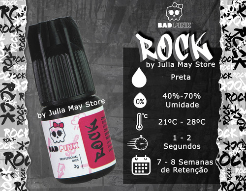 Kit Retenção Cílios Bad Pink Acqua+ Finalizador + Cola Rock
