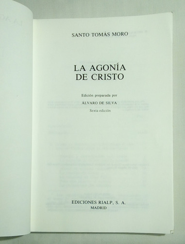 La Agonía De Cristo.                             Tomas Moro.