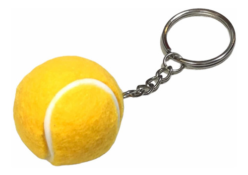 Llavero Souvenir Tenista Pelota De Tenis Amarilla 4cm Nuevo