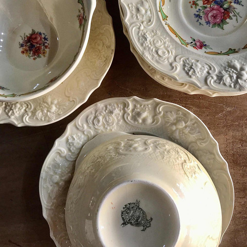4 Platitos Y 8 Compoteras Loza Inglesa Crown Ducal Ware