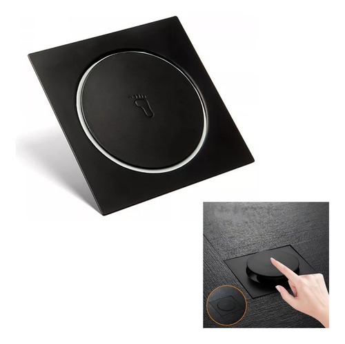 Ralo Inteligente Para Piso 10 Cm X 10 Cm - Tipo Click Preto Nitro Metais