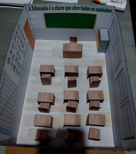 Diorama Maquete Sala De Aula Recortar E Montar