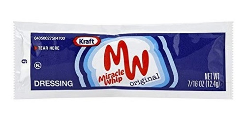Kraft Miracle Whip Sola Porción Mayonesa, 12,4 G. Los Paquet