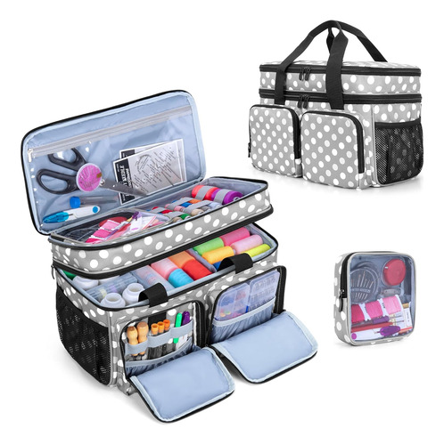 Bolso Organizador De Costura Grande Con Divisores Desmontabl