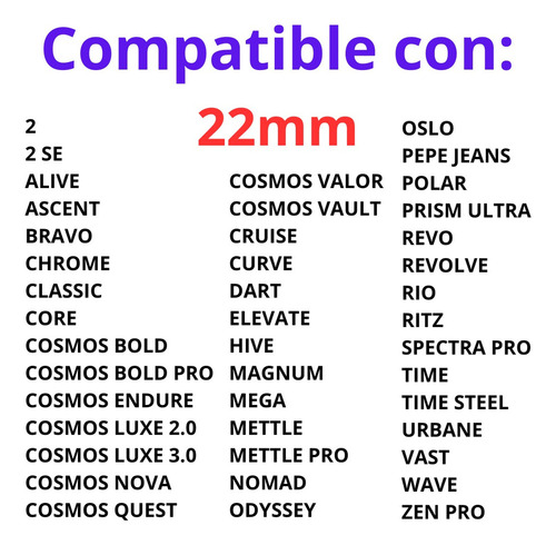 Correa Canva Nylon Compatible Smartwatch Pebble Nomad 22mm